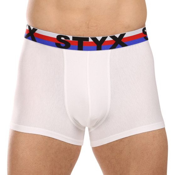 3PACK pánske boxerky Styx športová guma biele trikolóra (3G2061)