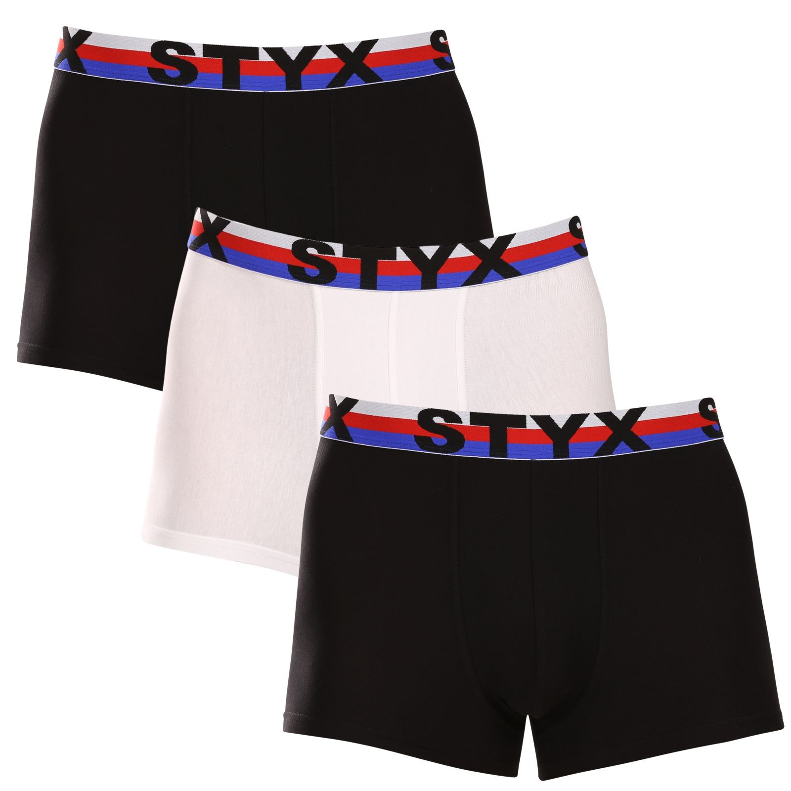 3PACK pánske boxerky Styx športová guma viacfarebné trikolóra (3G19001) XXL, trenky.