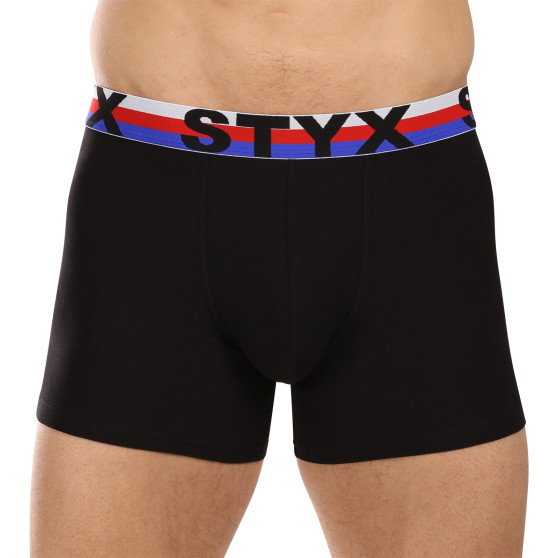 3PACK pánske boxerky Styx long športová guma viacfarebné trikolóra (3U19001)