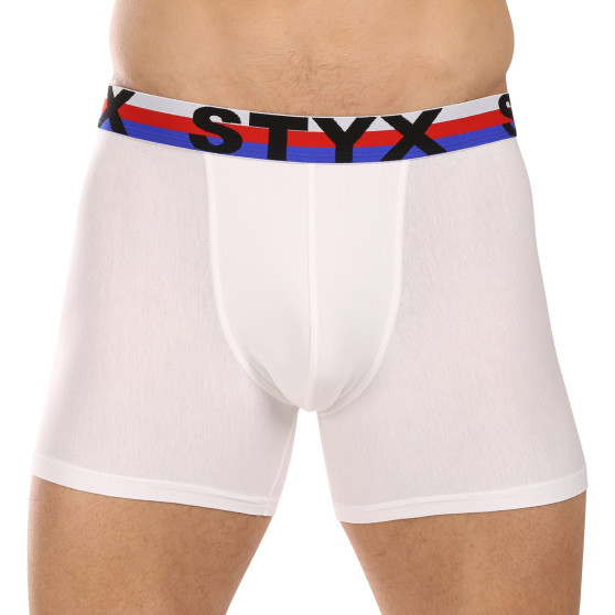 3PACK pánske boxerky Styx long športová guma biele trikolóra (3U2061)