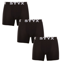 3PACK pánske boxerky Styx long športová guma čierne (3U960)