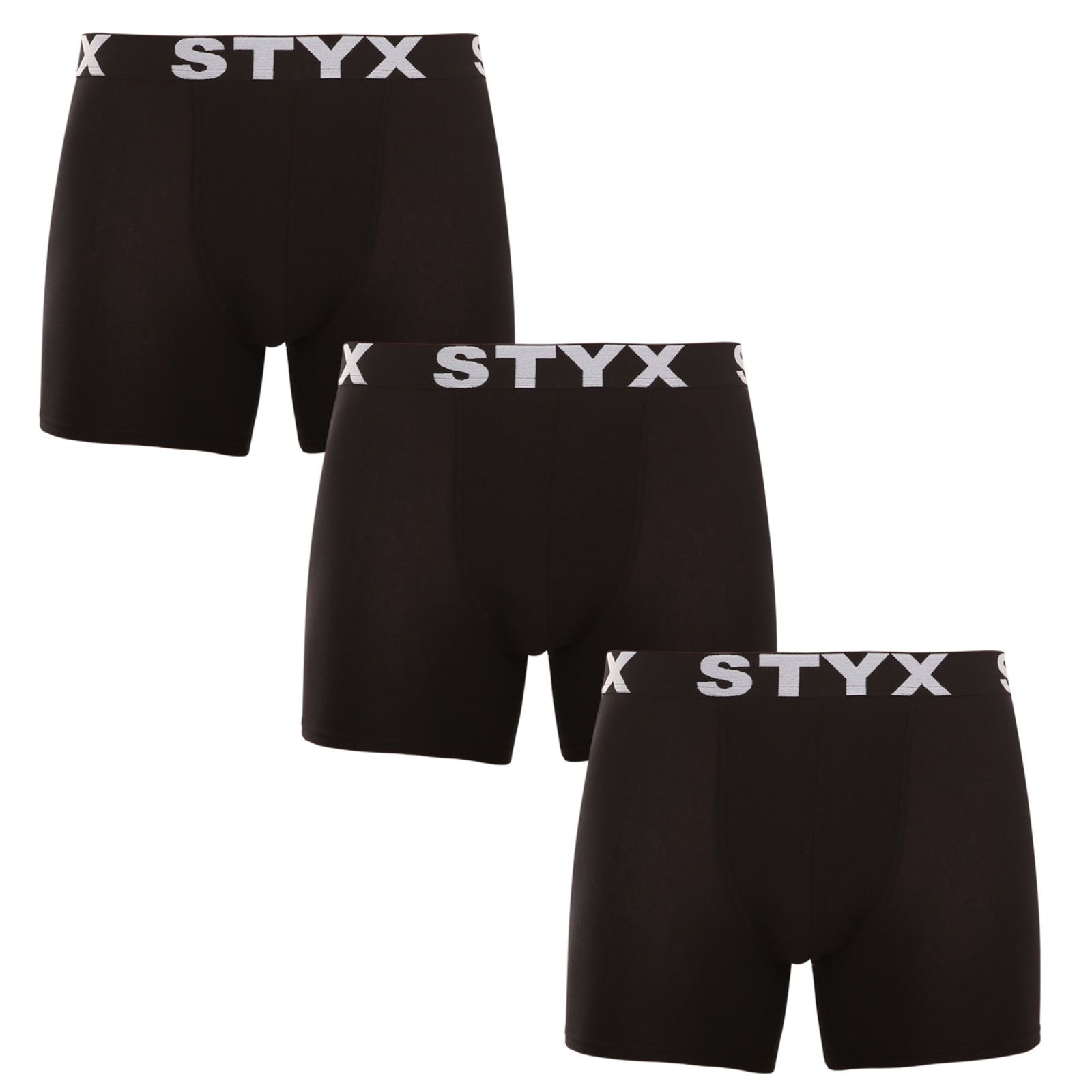 3PACK pánske boxerky Styx long športová guma čierne (3U960) S, trenky.