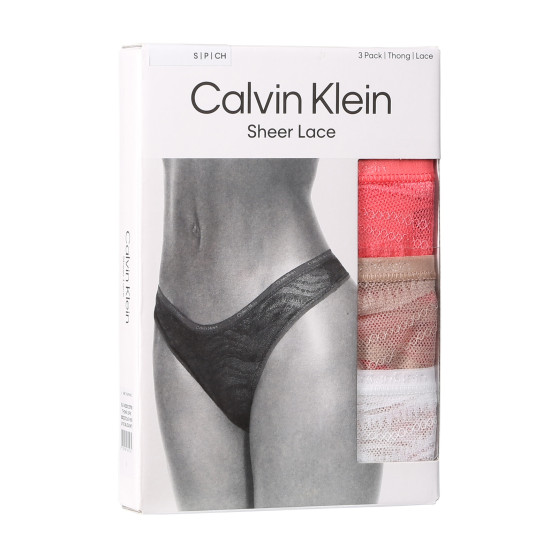 3PACK dámske tangá Calvin Klein viacfarebná (QD5216E-NOX)