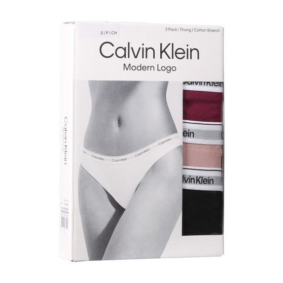 3PACK dámske tangá Calvin Klein viacfarebná (QD5209E-NP6)