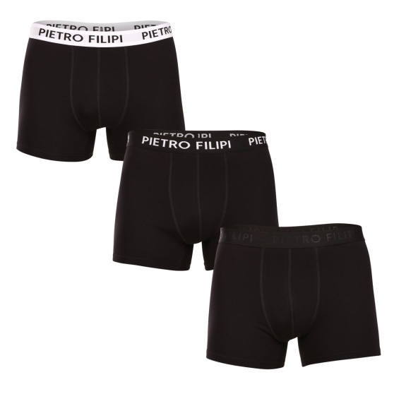 3PACK pánske boxerky Pietro Filipi čierné (3BCL004)