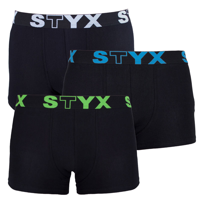 3PACK pánske boxerky Styx športová guma viacfarebné (G9606162) S, trenky.