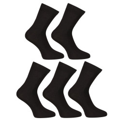 5PACK ponožky Nedeto členkové bambusové čierne (5PBK01)