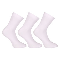 3PACK ponožky Nedeto členkové bambusové biele (3PBK02)
