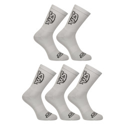 5PACK ponožky Styx vysoké sivé (5HV1062)