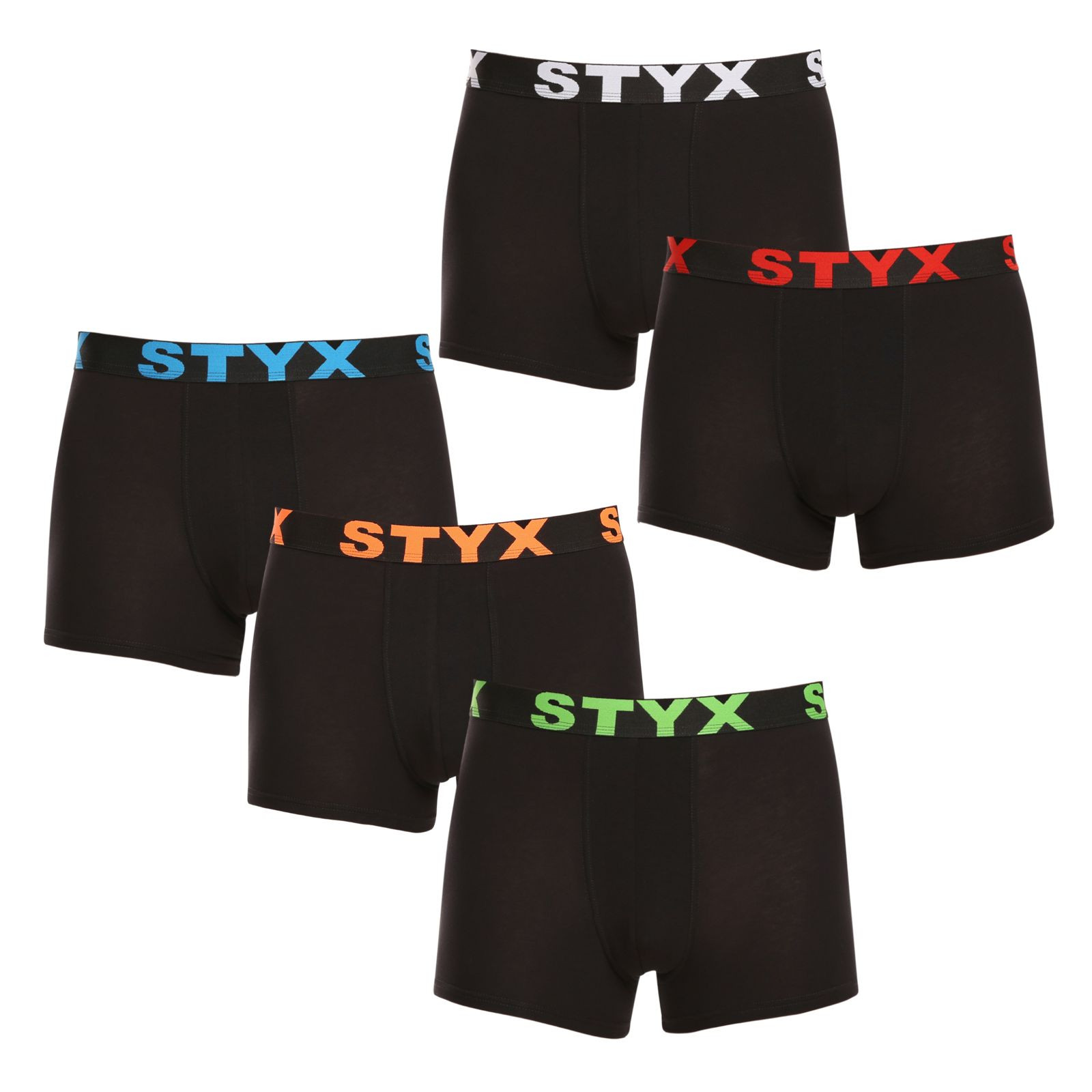 5PACK pánske boxerky Styx športová guma čierné (5G9602) M, trenky.