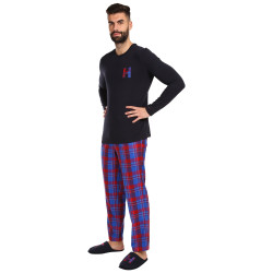 Poškodený obal - Pánske pyžamo Tommy Hilfiger s papučami viacfarebné v darčekovém balenie (UM0UM02989 0G5)