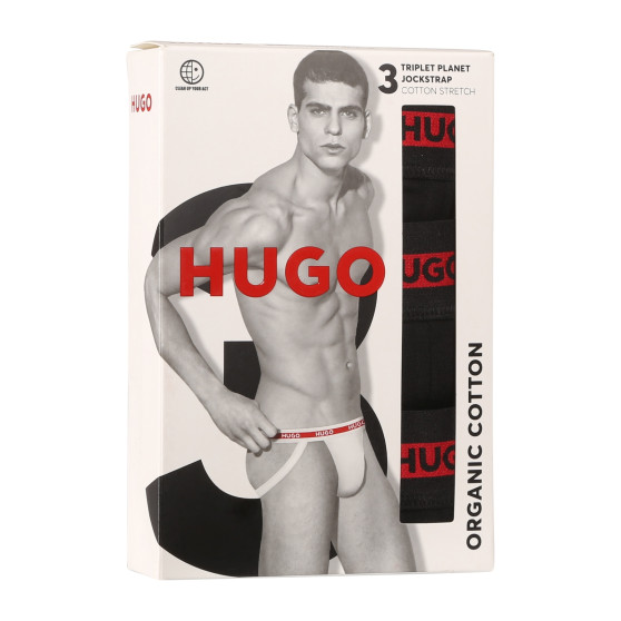 3PACK pánske jocksy HUGO čierné (50517882 001)