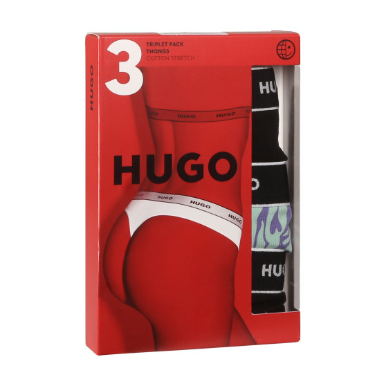 3PACK dámske tangá HUGO viacferbná (50495870 536)