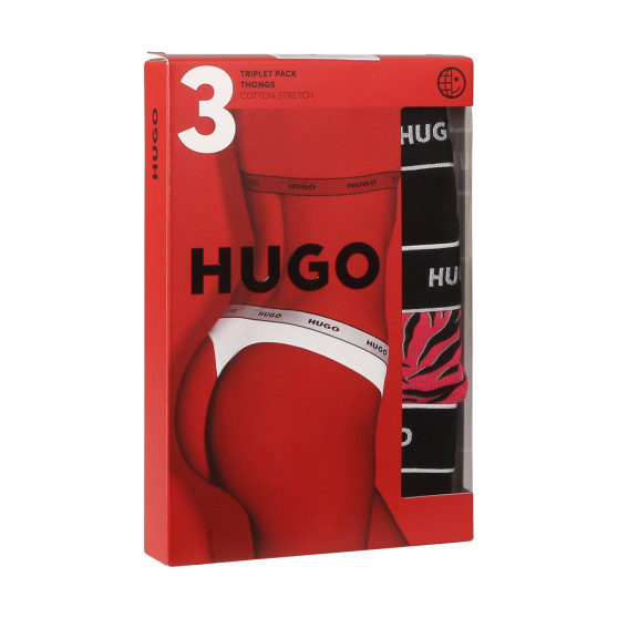 3PACK dámske tangá HUGO viacferbná (50495870 661)