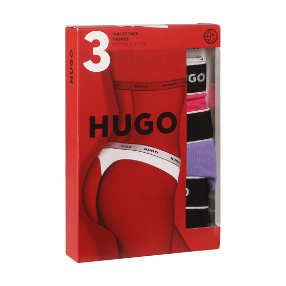 3PACK dámske tangá HUGO viacferbná (50480150 962)