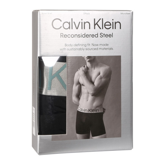 3PACK pánske boxerky Calvin Klein čierne (NB3075A-QTE)