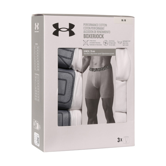 3PACK pánske boxerky Under Armour bielé (1383889 100)