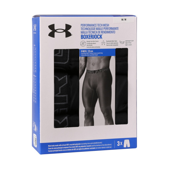 3PACK pánske boxerky Under Armour čierne (1383886 001)