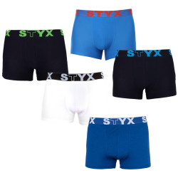 5PACK pánske boxerky Styx športová guma nadrozmer viacfarebné (5R9612817)