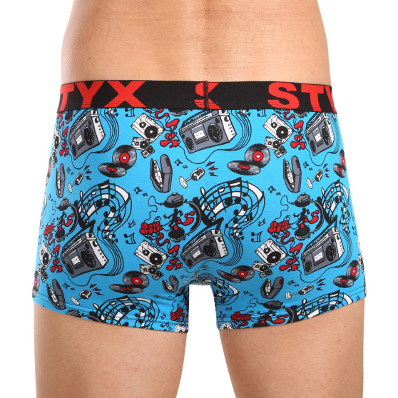 Pánske boxerky Styx art športová guma hudba (G1558)