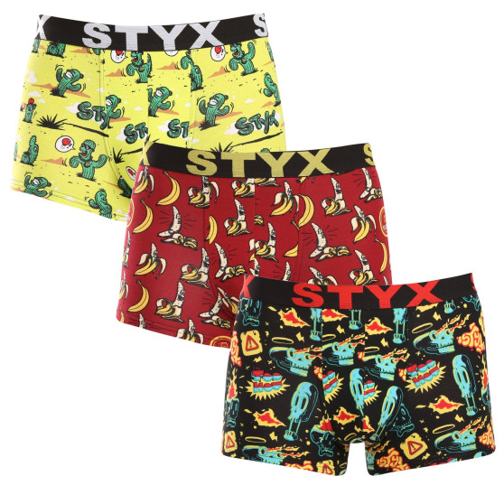 3PACK pánske boxerky Styx art športová guma viacfarebné (3G13198)