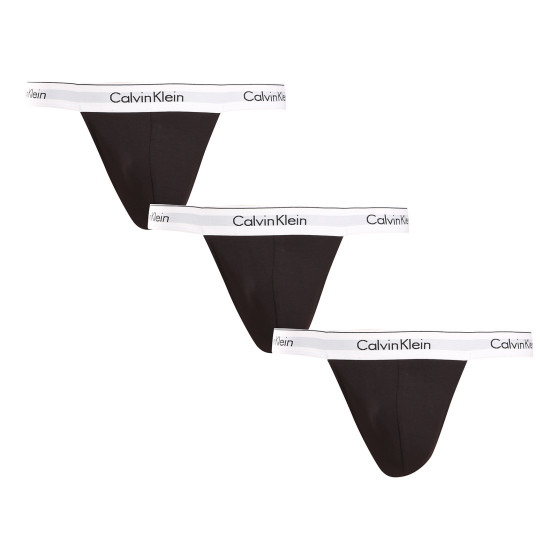 3PACK pánska tangá Calvin Klein čierná (NB3226A-001)