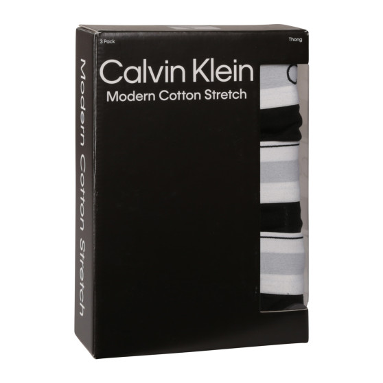 3PACK pánska tangá Calvin Klein čierná (NB3226A-001)