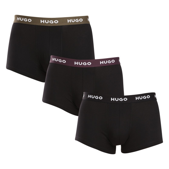 3PACK pánske boxerky HUGO čierné (50517878 988)