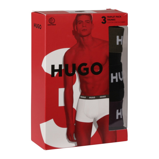 3PACK pánske boxerky HUGO čierné (50517878 988)